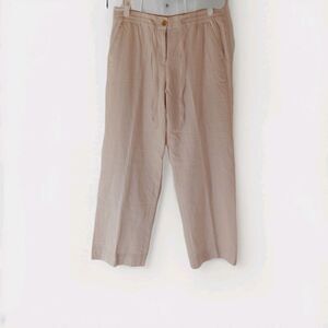 Talbots Linen cream Wide Leg Pants size 12